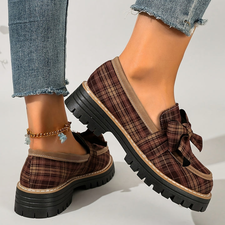 Victoria Plaid Bow Loafer