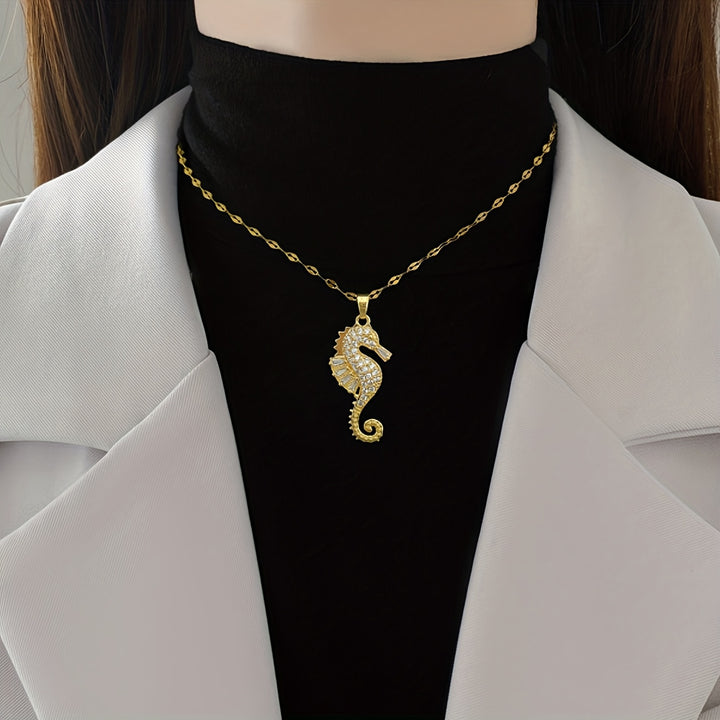 Pavé Seahorse Pendant Necklace
