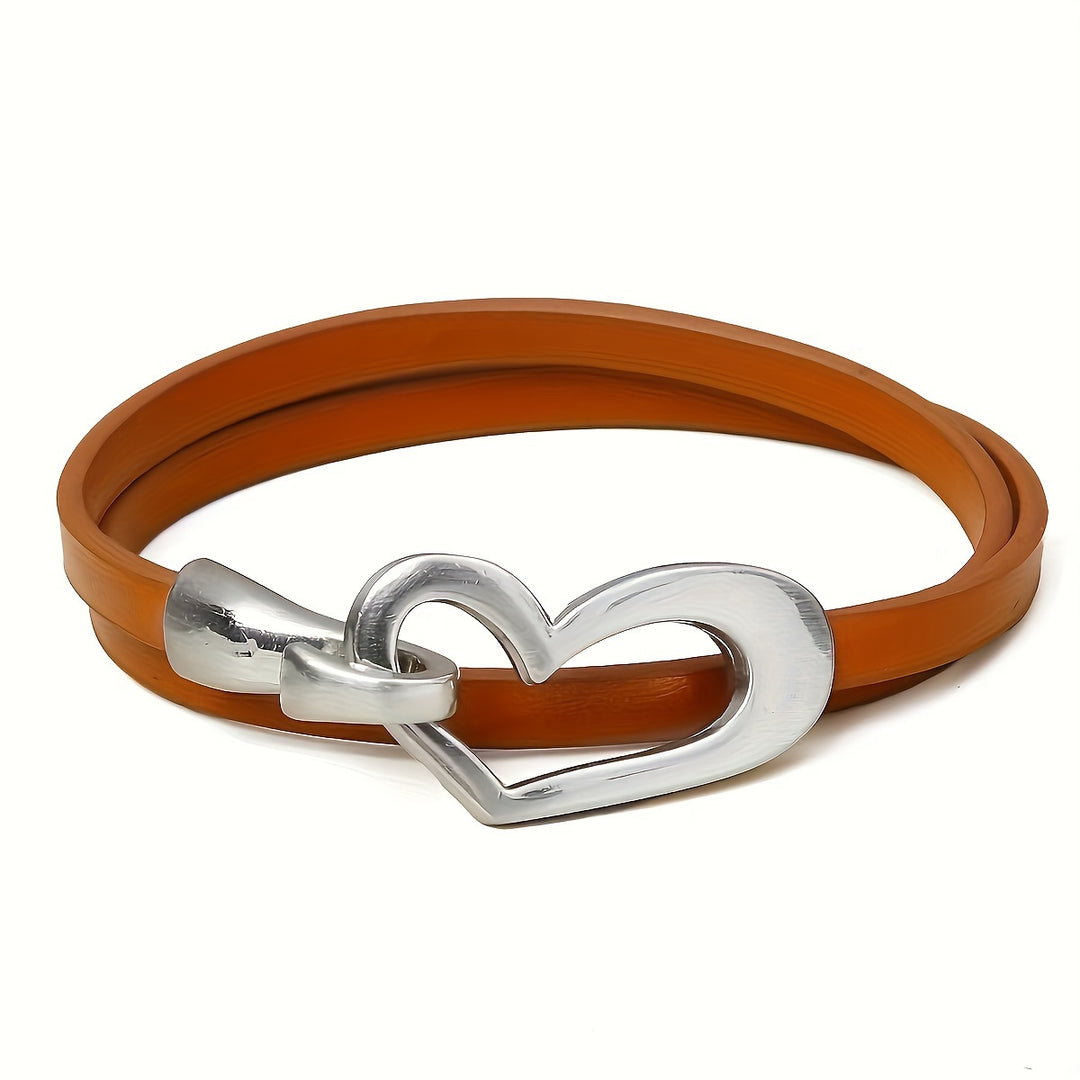 Heartbound Leather Choker Bracelet