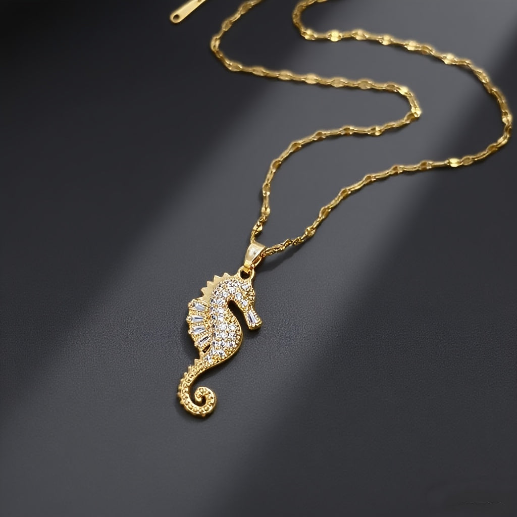 Pavé Seahorse Pendant Necklace