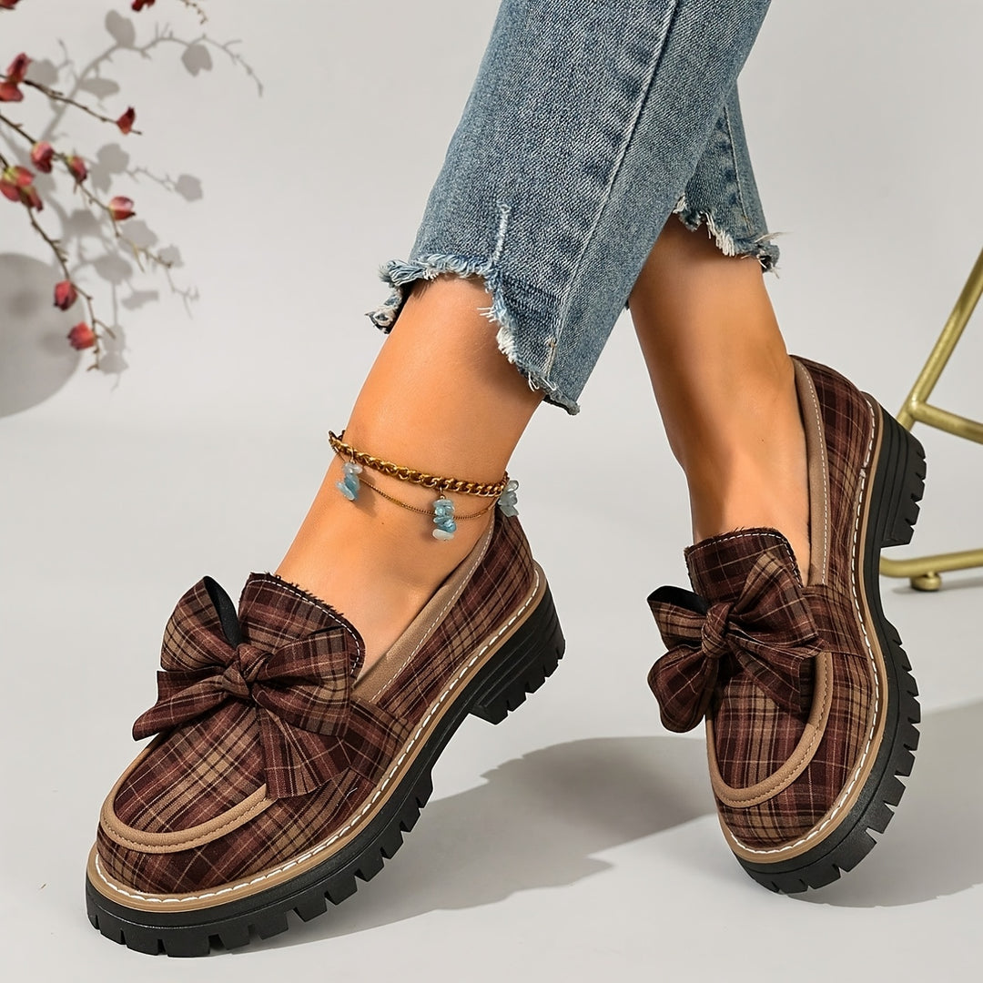 Victoria Plaid Bow Loafer