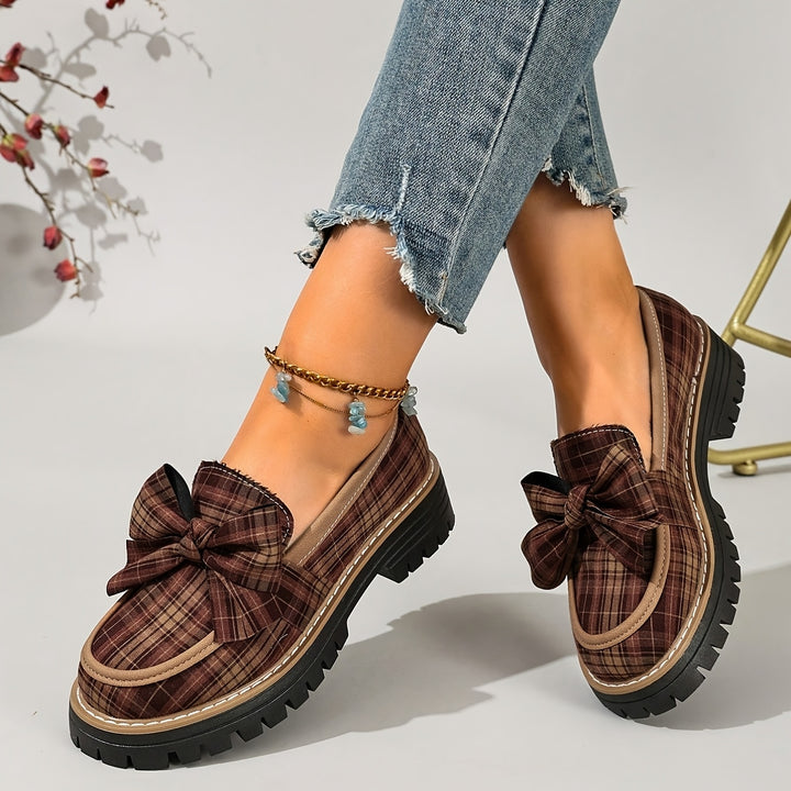 Victoria Plaid Bow Loafer