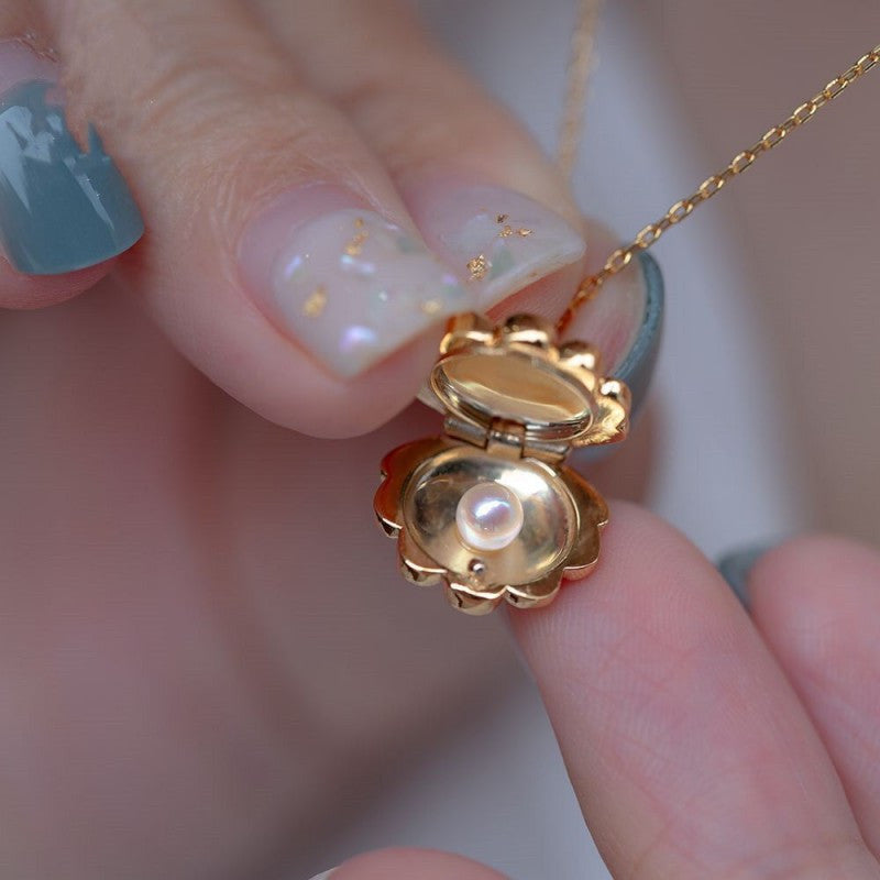 Secret Pearl Locket Necklace