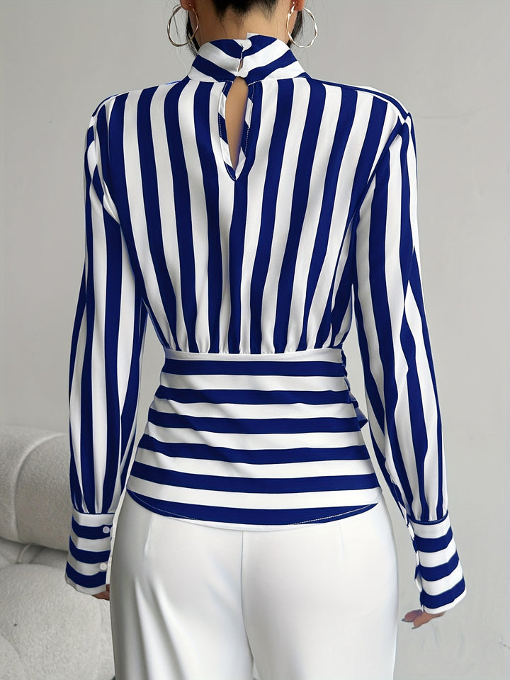 Empress Stripe Wrap Blouse