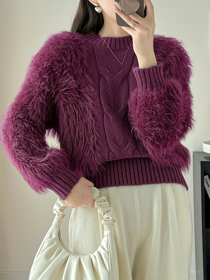 Louve Faux Fur Knit Sweater