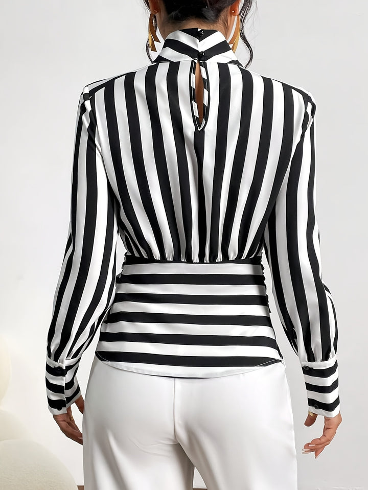 Empress Stripe Wrap Blouse
