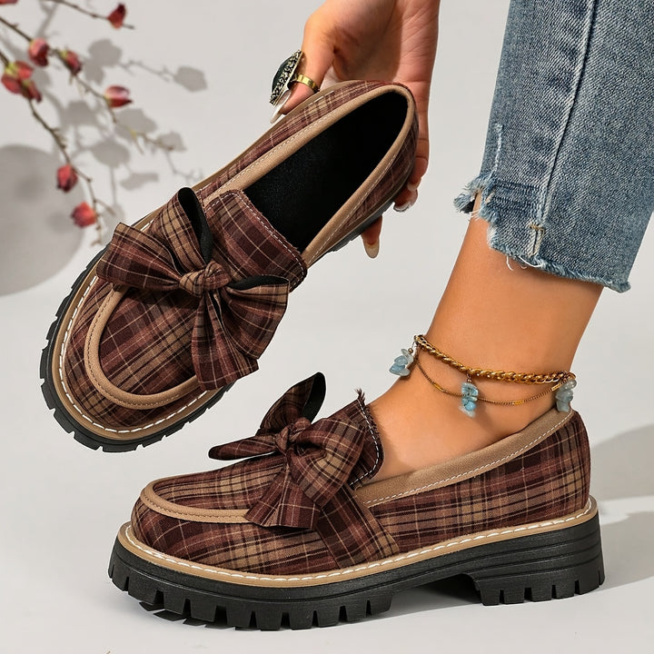 Victoria Plaid Bow Loafer