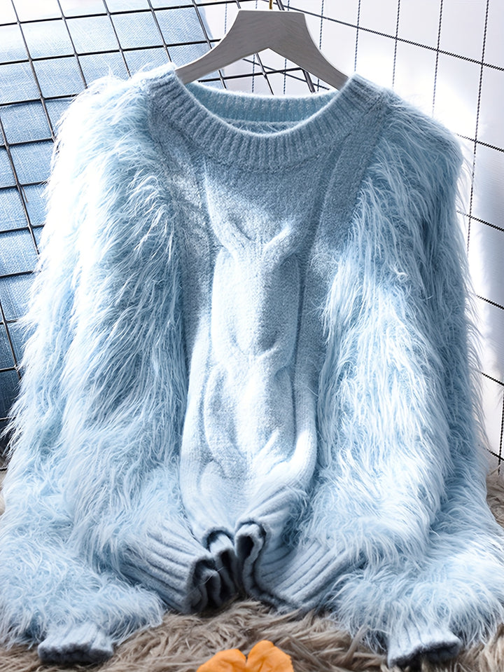 Louve Faux Fur Knit Sweater