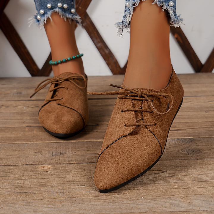 Zariah Suede Lace-Up Flats