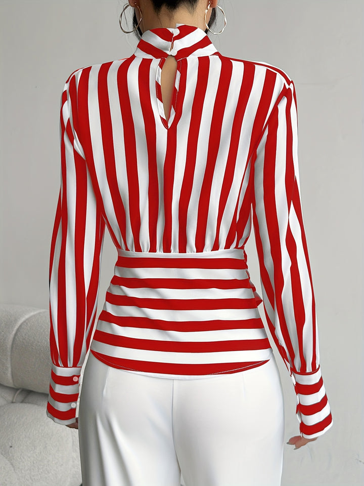 Empress Stripe Wrap Blouse