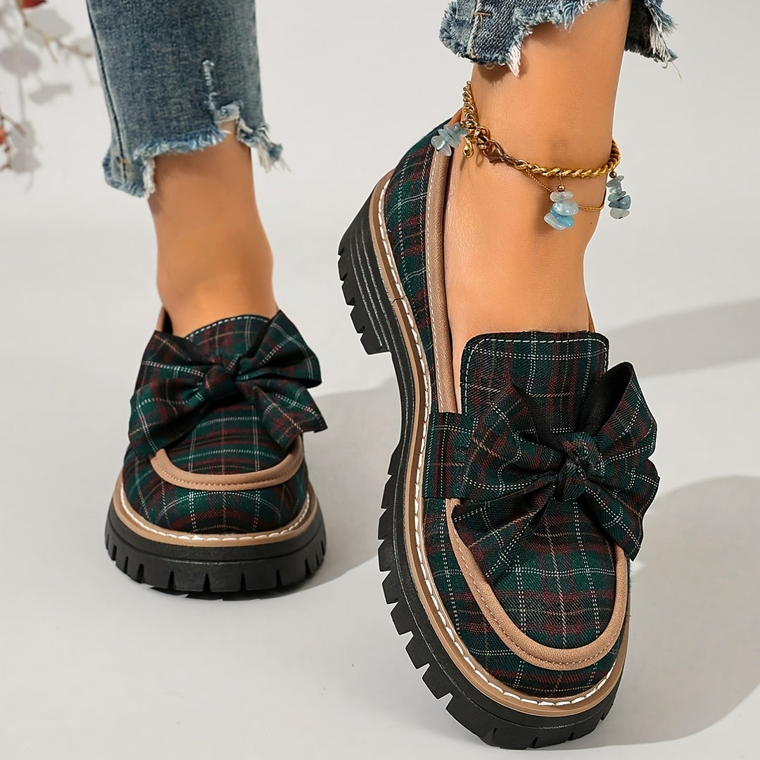 Victoria Plaid Bow Loafer