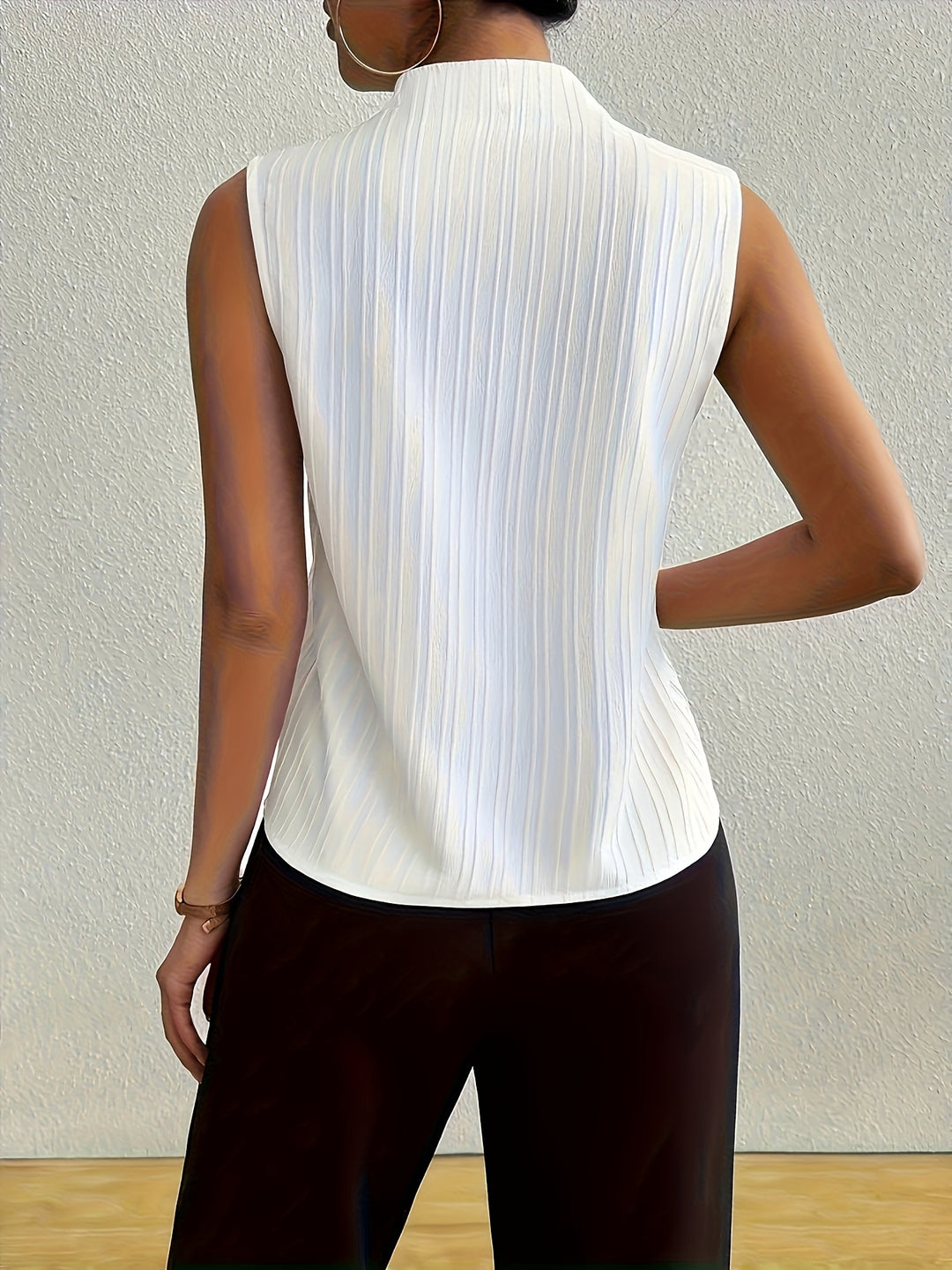 Blanc Pleated Blouse