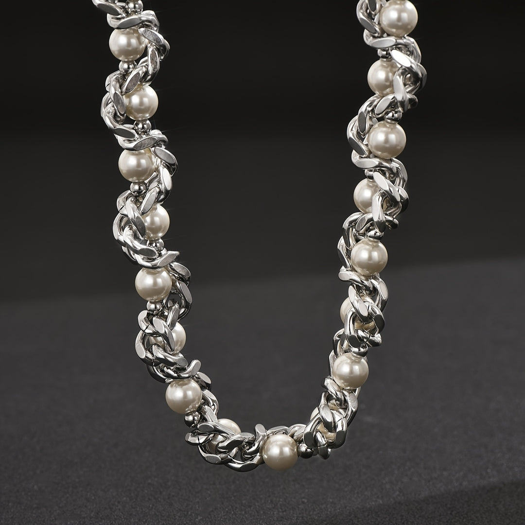 Sterling Pearl Chain Necklace
