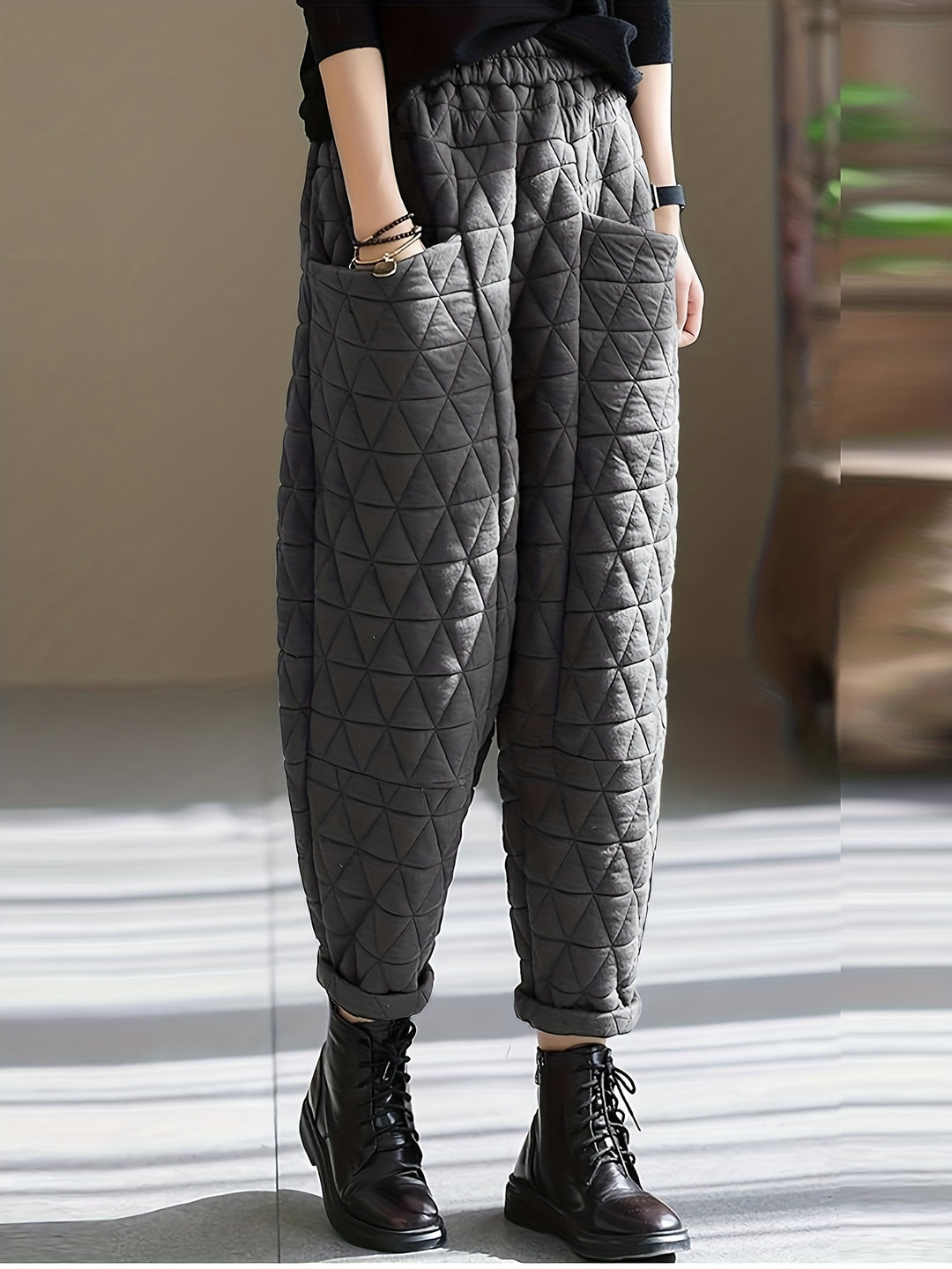 Loft Diamond-Quilted Puff Pant