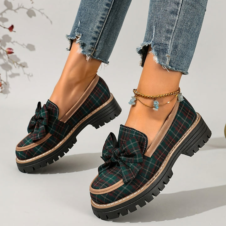 Victoria Plaid Bow Loafer