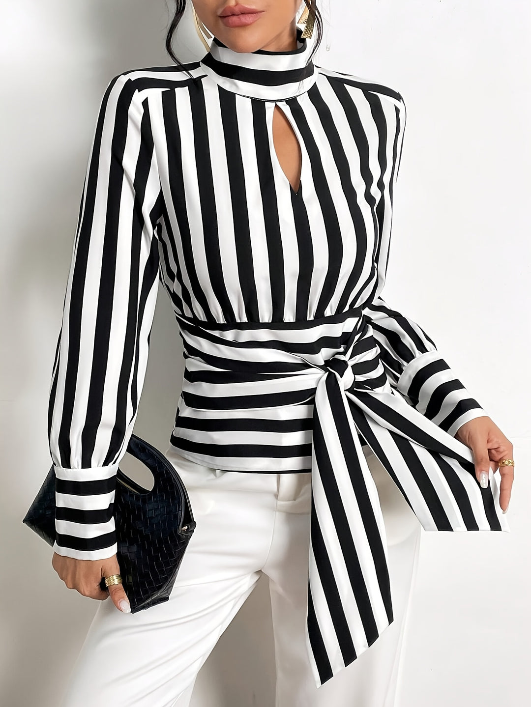 Empress Stripe Wrap Blouse