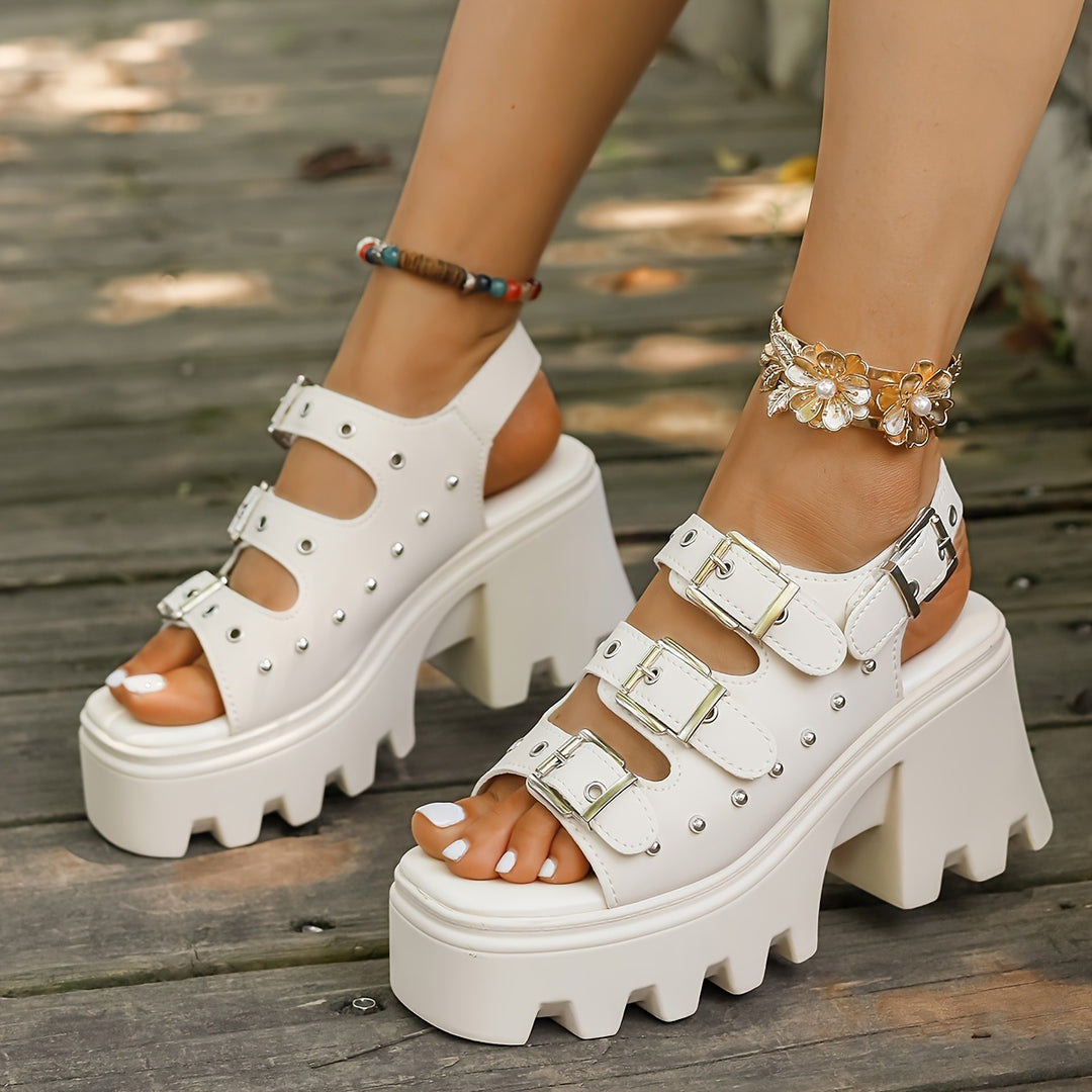 Monolithe Platform Buckle Sandals