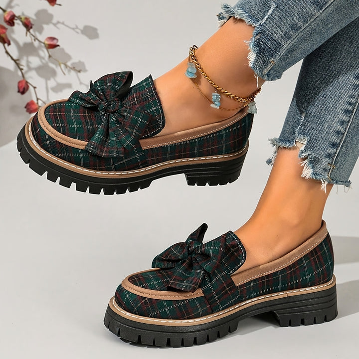 Victoria Plaid Bow Loafer