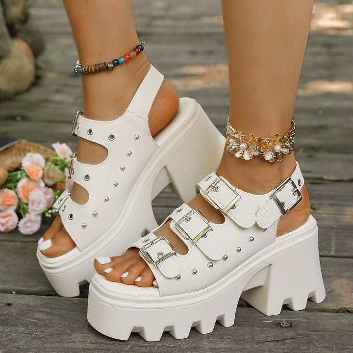 Monolithe Platform Buckle Sandals