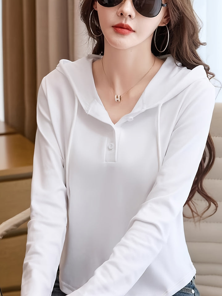 Cassia Henley Hoodie Top