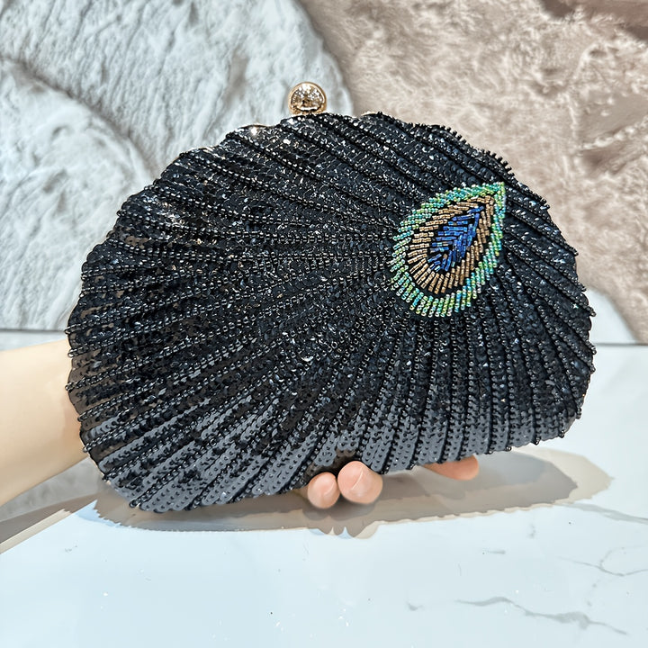 Peacock Sequin Clutch Bag