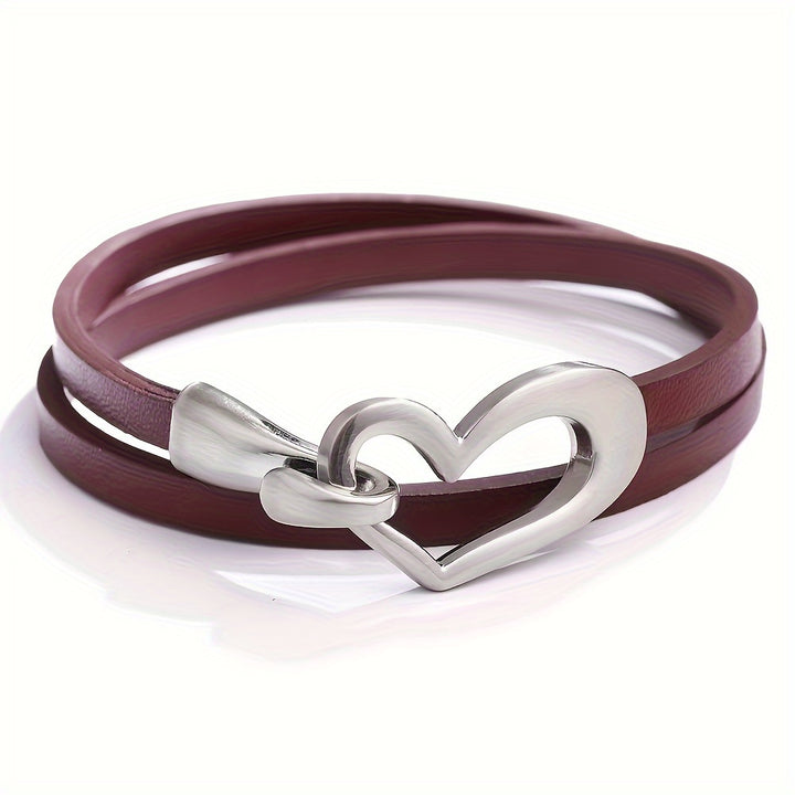 Heartbound Leather Choker Bracelet