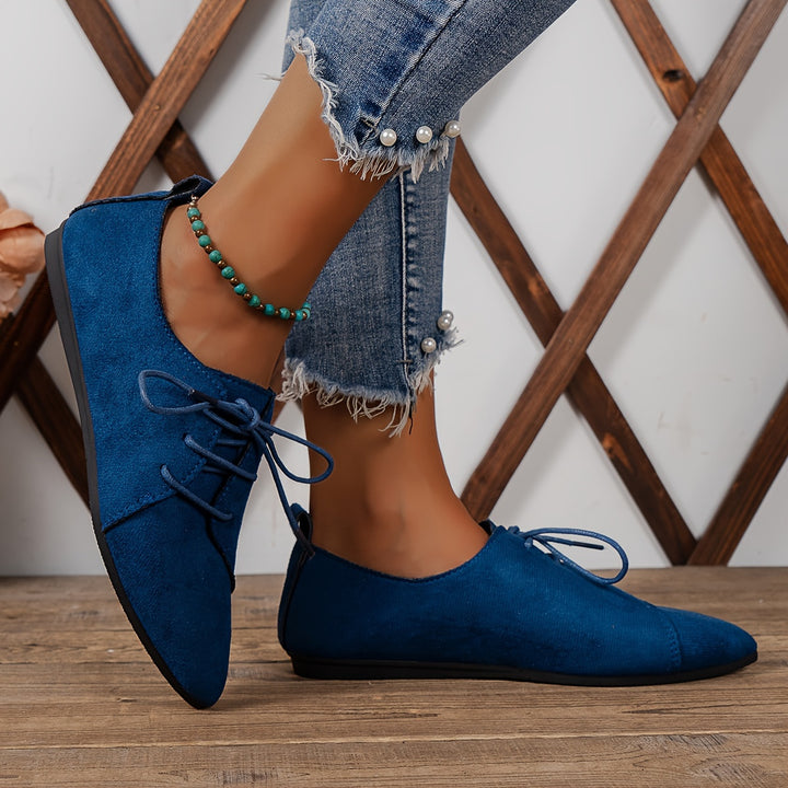 Zariah Suede Lace-Up Flats