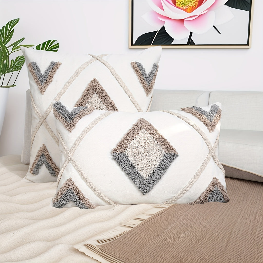 Boho Diamond Stitch Pillow Cover