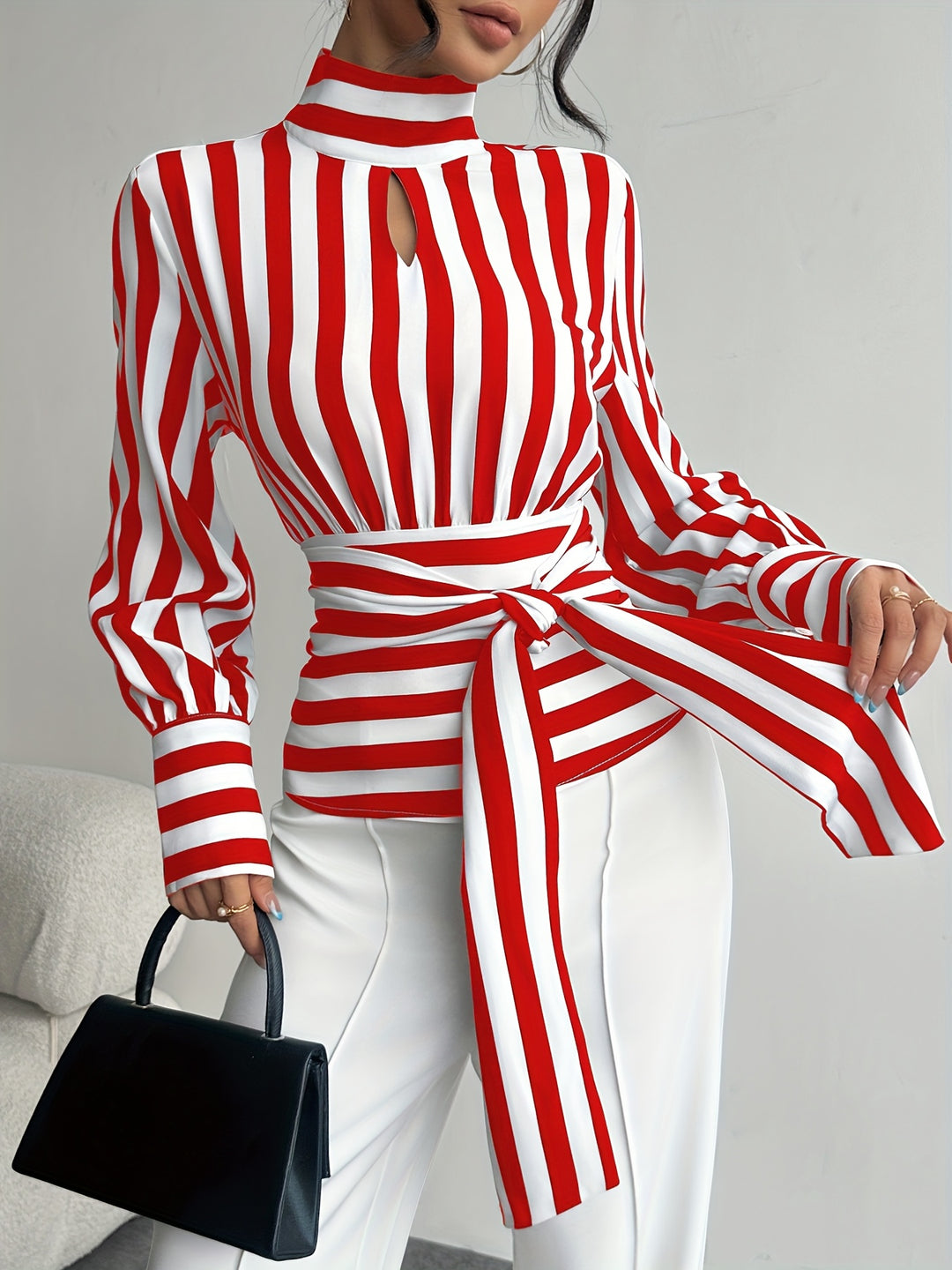 Empress Stripe Wrap Blouse