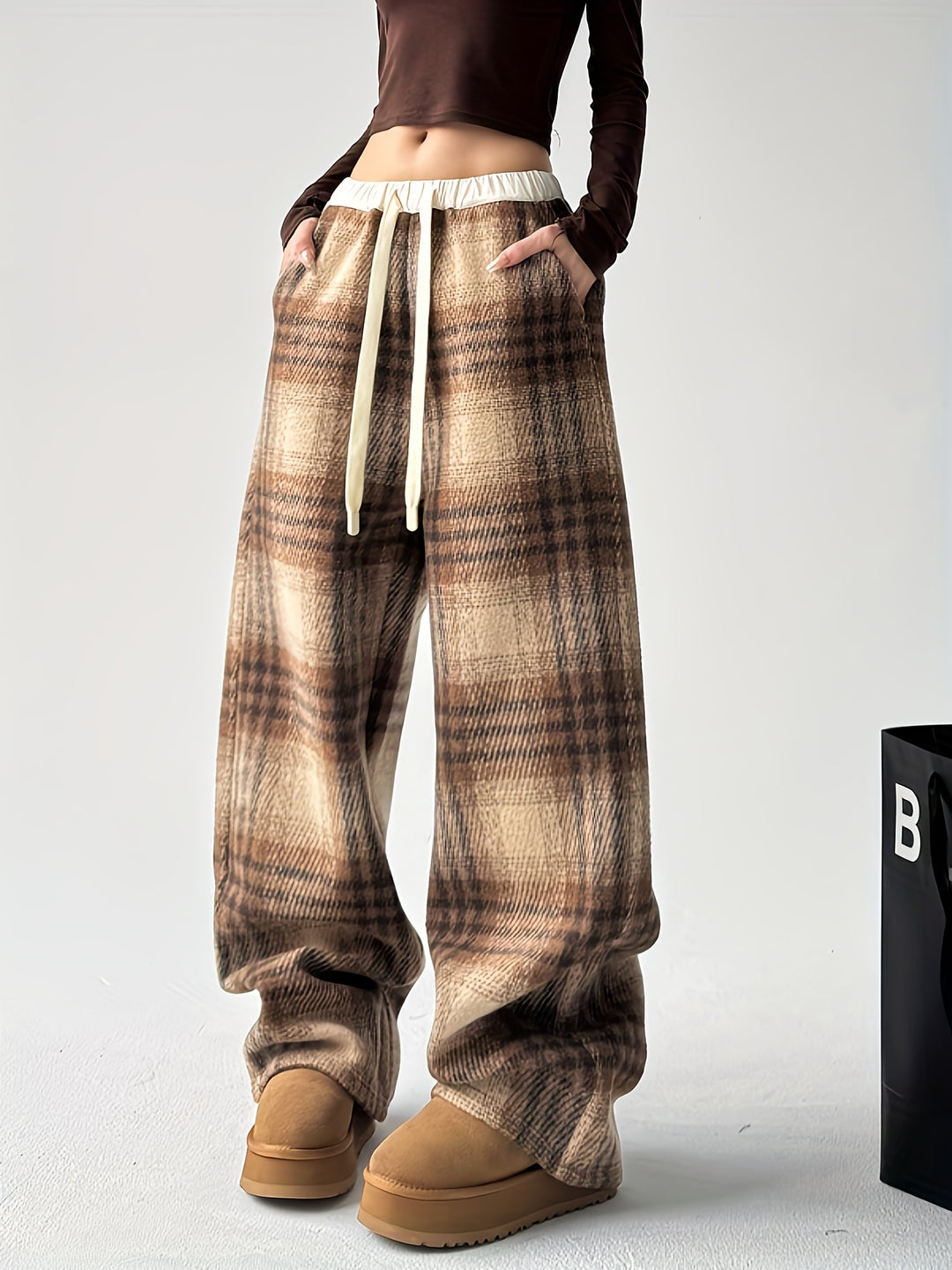 Loft Plaid Tweed Pant