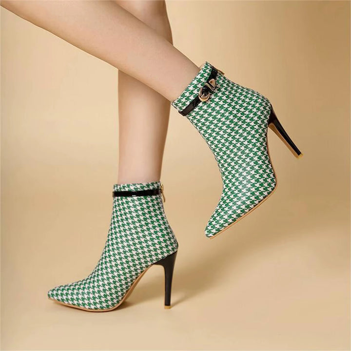 Houndstooth Stiletto Boot