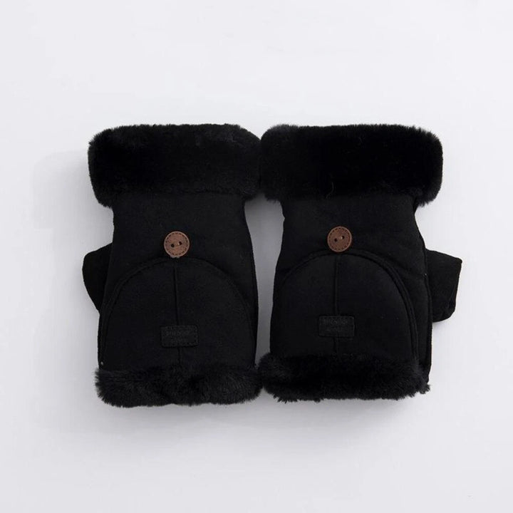 Vail Suede Flip-Top Mittens