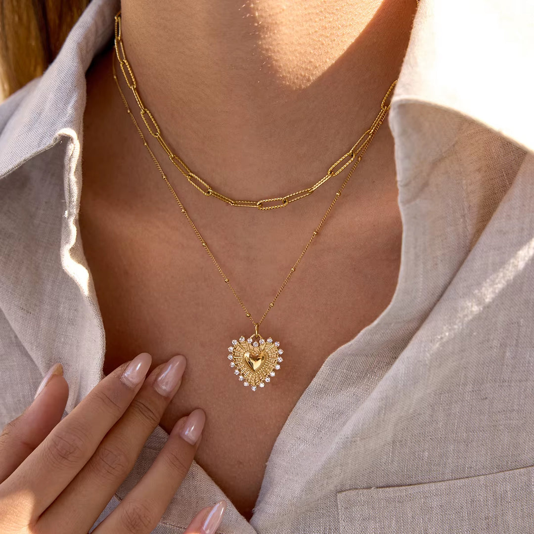 Sunburst Heart Necklace