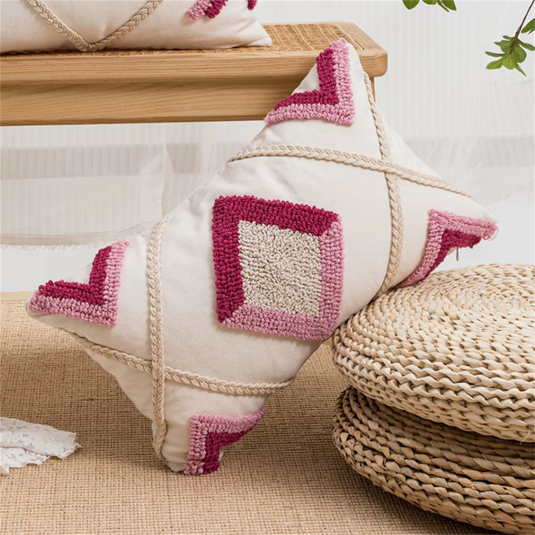 Boho Diamond Stitch Pillow Cover