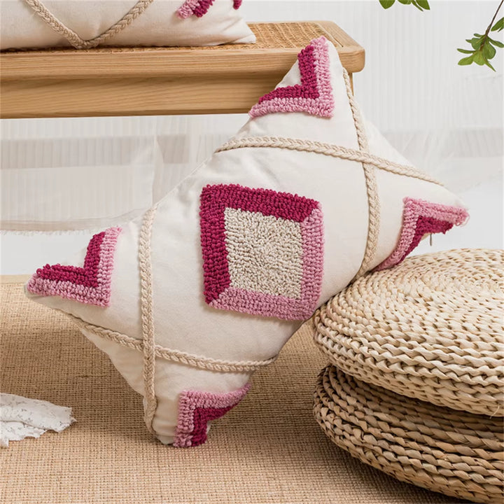 Boho Diamond Stitch Pillow Cover
