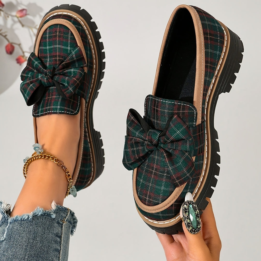 Victoria Plaid Bow Loafer
