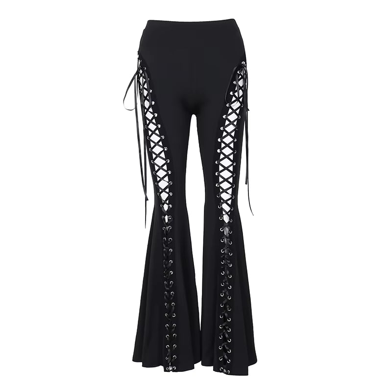 Lace-Trim Flared Pant